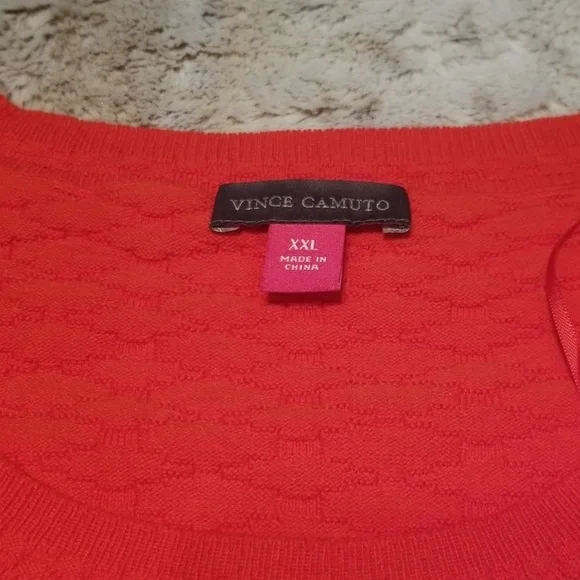 Vince Camuto Dark Orange Light Weight Crew Neck Sweater Size 2XL NWT - Picture 4 of 6